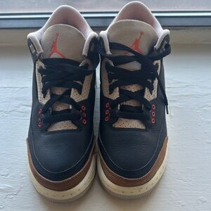 Jordan Black and Brown Sneakers with Red Accents